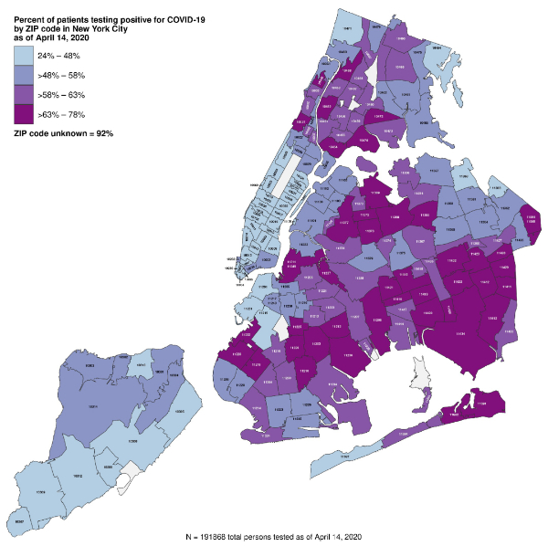 Feingold Medical Legal - Total count of COVID-19 cases by county in New York State as of April 14, 2020